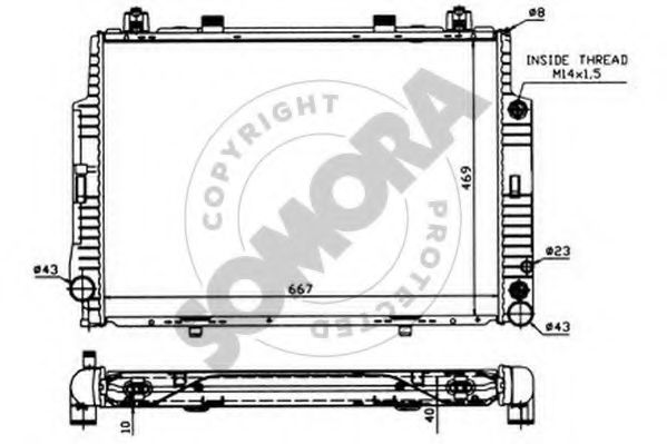SOMORA 174142 Радиатор, охлаждение двигателя 
