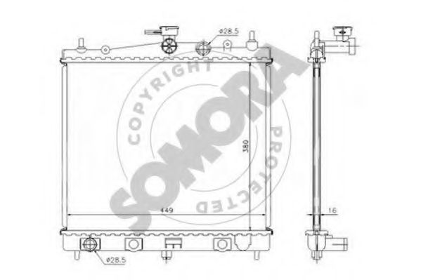 SOMORA 191040 Радиатор, охлаждение двигателя 