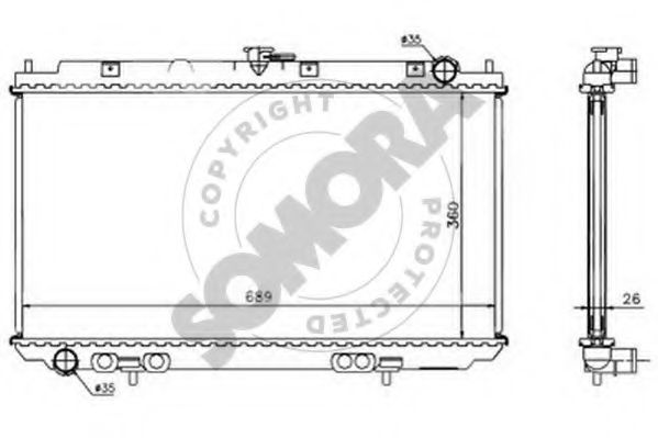SOMORA 193442 Радиатор, охлаждение двигателя для NISSAN (Ниссан) SOMORA 193442 Радиатор, охлаждение двигателя для NISSAN (Ниссан)