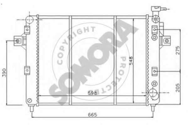 SOMORA 195540A Радиатор, охлаждение двигателя 