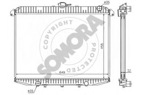 SOMORA 196540 Радиатор, охлаждение двигателя 