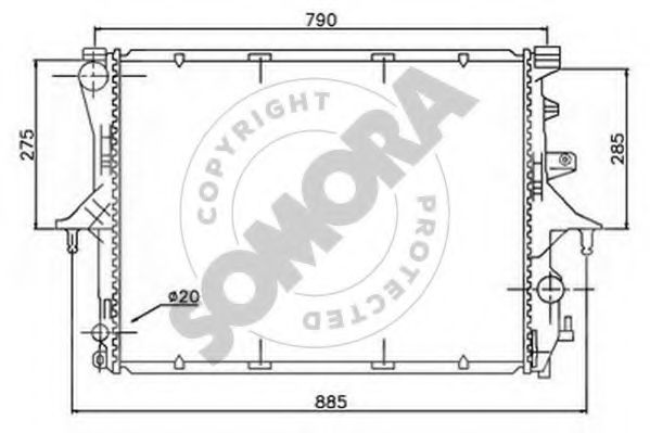 SOMORA 358540 Радиатор, охлаждение двигателя для AUDI Q7 (Ауди Кью 7) SOMORA 358540 Радиатор, охлаждение двигателя для AUDI Q7 (Ауди Кью 7)