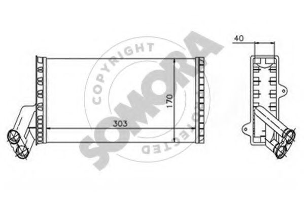 SOMORA 085050 Теплообменник, отопление салона для FIAT ULYSSE (Фиат Улисс) SOMORA 085050 Теплообменник, отопление салона для FIAT ULYSSE (Фиат Улисс)