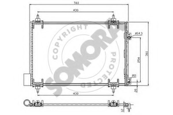 SOMORA 220760C Конденсатор, кондиционер для CITROëN (Cитроëн) SOMORA 220760C Конденсатор, кондиционер для CITROëN (Cитроëн)