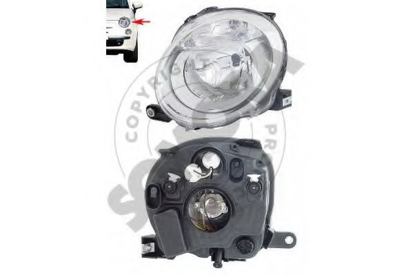 SOMORA 080216 Основная фара для FIAT 500 C (Фиат 500 c) SOMORA 080216 Основная фара для FIAT 500 C (Фиат 500 c)