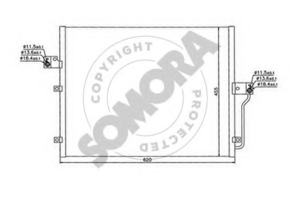 SOMORA 065160 Конденсатор, кондиционер для SSANGYONG (Сан-янг/санянг)