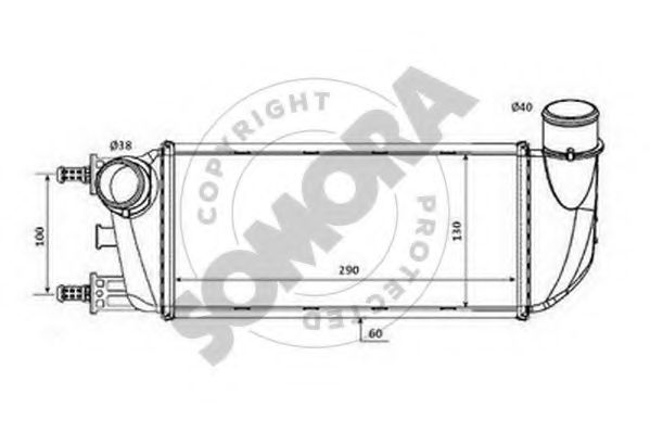 SOMORA 080245 Интеркулер для FIAT 500 (Фиат 500) SOMORA 080245 Интеркулер для FIAT 500 (Фиат 500)