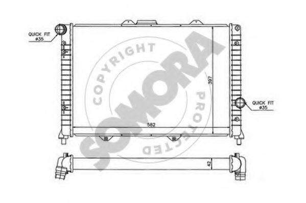 SOMORA 011240D Радиатор, охлаждение двигателя 