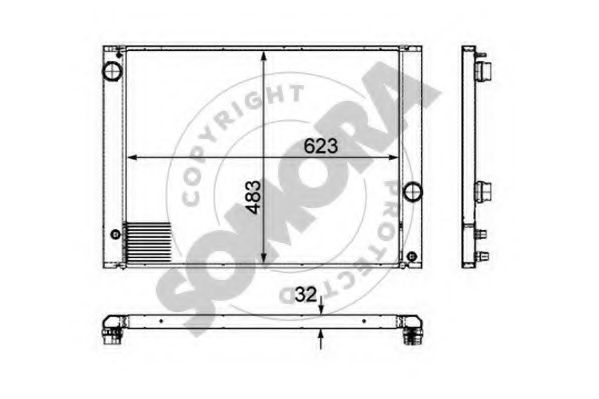 SOMORA 041340B Радиатор, охлаждение двигателя 