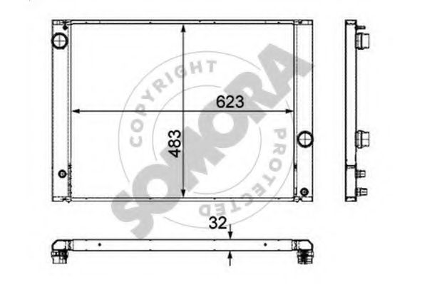 SOMORA 041340C Радиатор, охлаждение двигателя 