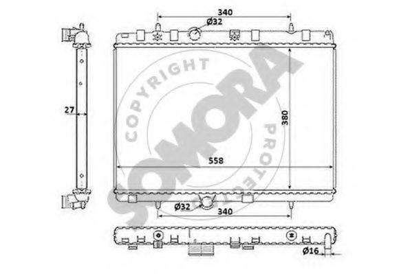 SOMORA 050440C Радиатор, охлаждение двигателя для PEUGEOT 207 (Пежо 207) SOMORA 050440C Радиатор, охлаждение двигателя для PEUGEOT 207 (Пежо 207)