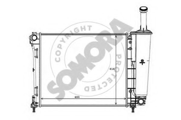 SOMORA 080240 Радиатор, охлаждение двигателя для FIAT 500 C (Фиат 500 c) SOMORA 080240 Радиатор, охлаждение двигателя для FIAT 500 C (Фиат 500 c)