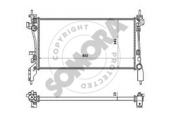 SOMORA 089040A Радиатор, охлаждение двигателя 