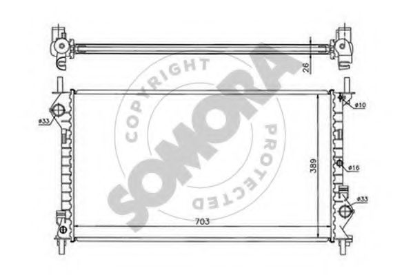 SOMORA 090040B Радиатор, охлаждение двигателя 