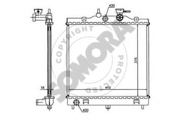 SOMORA 111040A Радиатор, охлаждение двигателя 