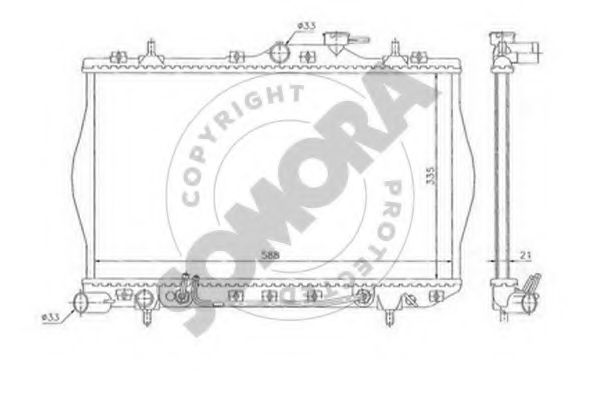 SOMORA 131040A Радиатор, охлаждение двигателя 