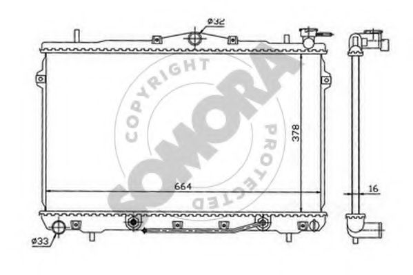SOMORA 132040A Радиатор, охлаждение двигателя 