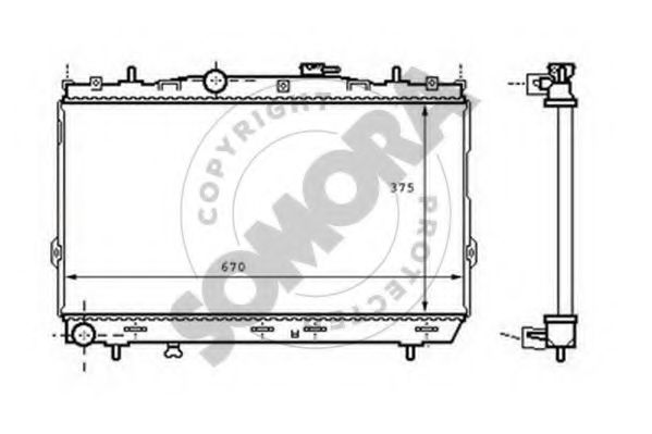 SOMORA 132240B Радиатор, охлаждение двигателя 