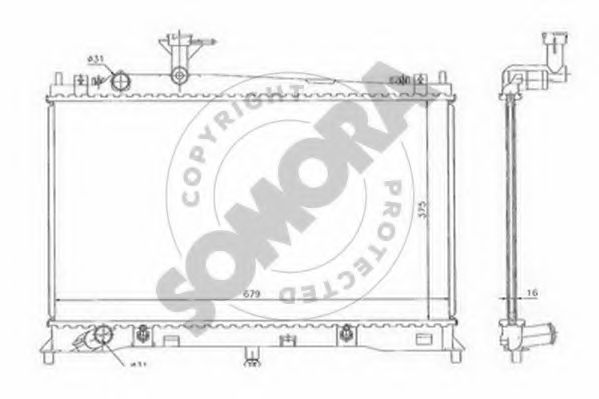 SOMORA 161140C Радиатор, охлаждение двигателя 