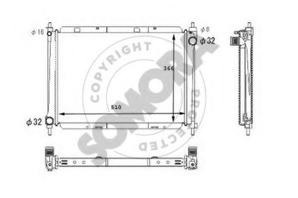 SOMORA 191040C Радиатор, охлаждение двигателя 
