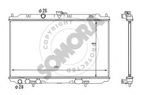 SOMORA 193440B Радиатор, охлаждение двигателя 