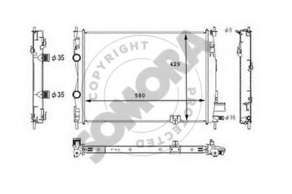 SOMORA 198040 Радиатор, охлаждение двигателя 