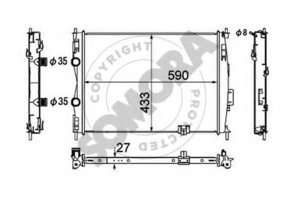SOMORA 198040C Радиатор, охлаждение двигателя 