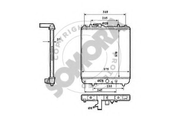 SOMORA 210140A Радиатор, охлаждение двигателя 