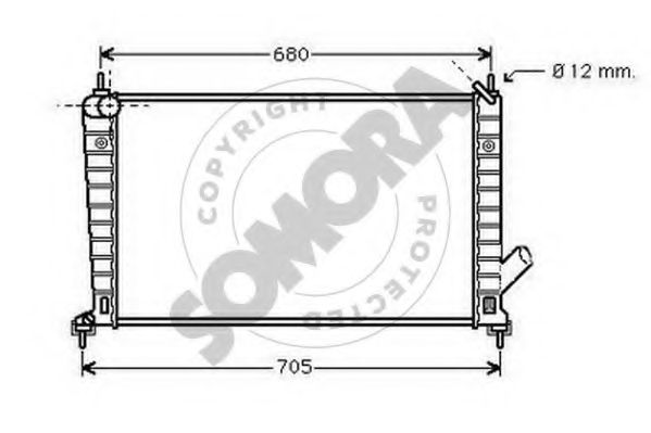 SOMORA 272140C Радиатор, охлаждение двигателя для SAAB 9-5 (Сааб 9-5) SOMORA 272140C Радиатор, охлаждение двигателя для SAAB 9-5 (Сааб 9-5)