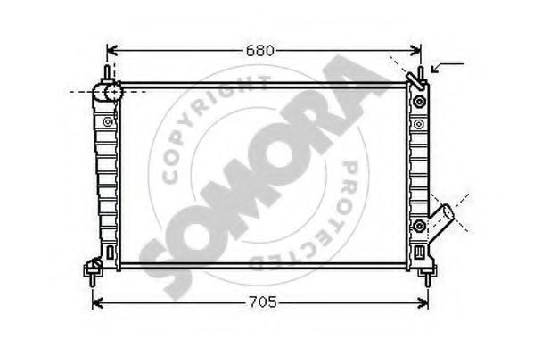 SOMORA 272140D Радиатор, охлаждение двигателя для SAAB 9-5 (Сааб 9-5) SOMORA 272140D Радиатор, охлаждение двигателя для SAAB 9-5 (Сааб 9-5)