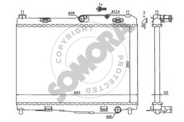 SOMORA 092740 Радиатор, охлаждение двигателя 