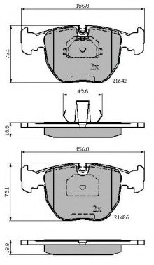 NATIONAL NP2132 Тормозные колодки для BMW (Бмв) NATIONAL NP2132 Тормозные колодки для BMW (Бмв)