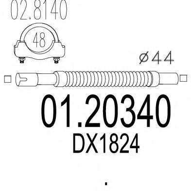 MTS 01.20340 Гофрированная труба, выхлопная система 