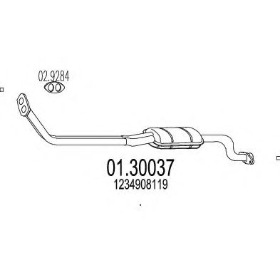 MTS 01.30037 Предглушитель выхлопных газов для MERCEDESBENZ (Мерседес бенц)