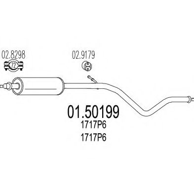 MTS 01.50199 Средний глушитель выхлопных газов для CITROëN (Cитроëн) MTS 01.50199 Средний глушитель выхлопных газов для CITROëN (Cитроëн)