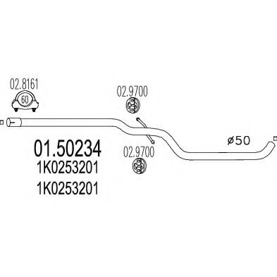 MTS 01.50234 Средний глушитель выхлопных газов для SEAT TOLEDO III (Сеат Толедо 3) MTS 01.50234 Средний глушитель выхлопных газов для SEAT TOLEDO III (Сеат Толедо 3)