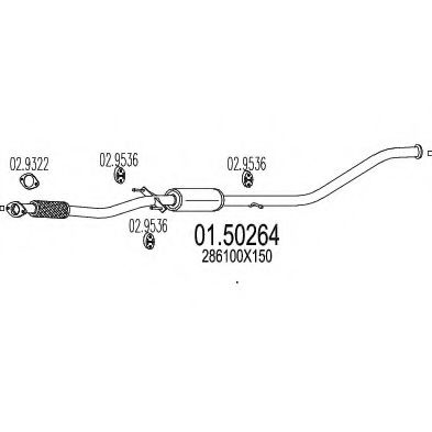 MTS 01.50264 Средний глушитель выхлопных газов для HYUNDAI I10 (Хендай И10) MTS 01.50264 Средний глушитель выхлопных газов для HYUNDAI I10 (Хендай И10)