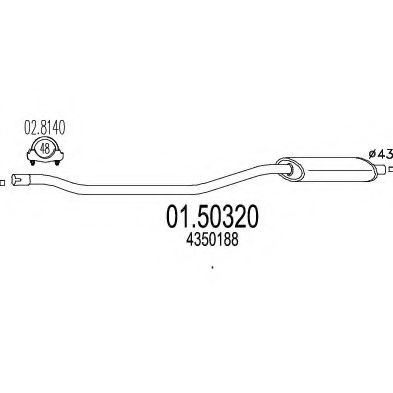 MTS 01.50320 Средний глушитель выхлопных газов для FIAT SUPERBRAVO (Фиат Супербраvо) MTS 01.50320 Средний глушитель выхлопных газов для FIAT SUPERBRAVO (Фиат Супербраvо)