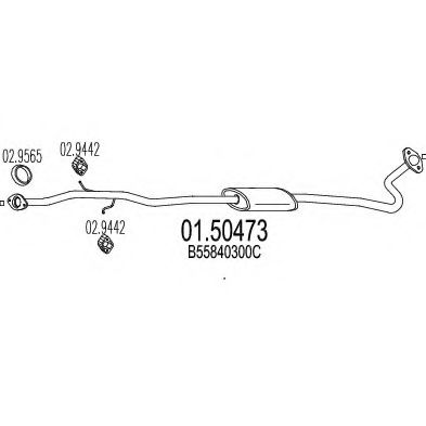 MTS 01.50473 Средний глушитель выхлопных газов для MAZDA (Мазда) MTS 01.50473 Средний глушитель выхлопных газов для MAZDA (Мазда)