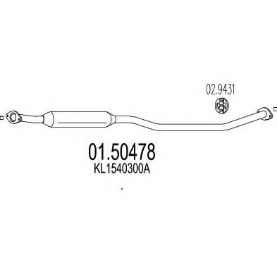 MTS 01.50478 Средний глушитель выхлопных газов для MAZDA MILLENIA (Мазда Миллэниа)