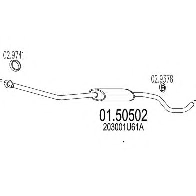 MTS 01.50502 Средний глушитель выхлопных газов для NISSAN NOTE (Ниссан Нотэ) MTS 01.50502 Средний глушитель выхлопных газов для NISSAN NOTE (Ниссан Нотэ)