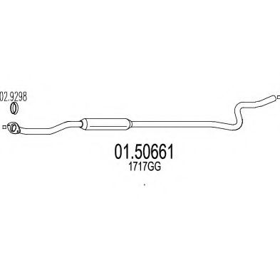 MTS 01.50661 Средний глушитель выхлопных газов для PEUGEOT 207 (Пежо 207) MTS 01.50661 Средний глушитель выхлопных газов для PEUGEOT 207 (Пежо 207)