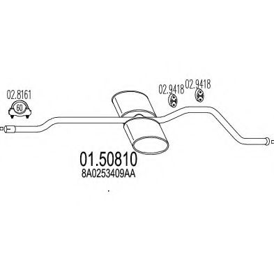 MTS 01.50810 Средний глушитель выхлопных газов для AUDI 90 (Ауди 90) MTS 01.50810 Средний глушитель выхлопных газов для AUDI 90 (Ауди 90)