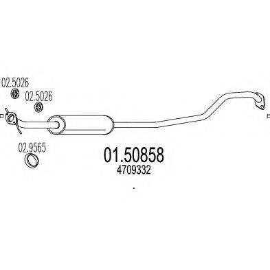 MTS 01.50858 Средний глушитель выхлопных газов для SUZUKI SPLASH (Сузуки Сплаш) MTS 01.50858 Средний глушитель выхлопных газов для SUZUKI SPLASH (Сузуки Сплаш)
