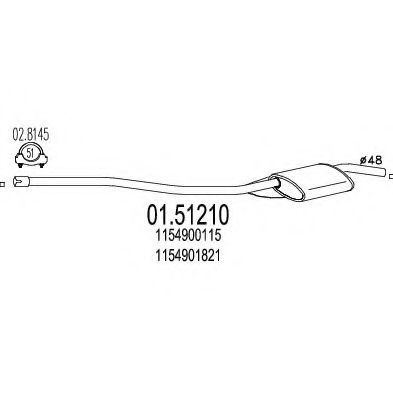 MTS 01.51210 Средний глушитель выхлопных газов для MERCEDESBENZ (Мерседес бенц) MTS 01.51210 Средний глушитель выхлопных газов для MERCEDESBENZ (Мерседес бенц)
