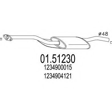 MTS 01.51230 Средний глушитель выхлопных газов для MERCEDESBENZ (Мерседес бенц) MTS 01.51230 Средний глушитель выхлопных газов для MERCEDESBENZ (Мерседес бенц)