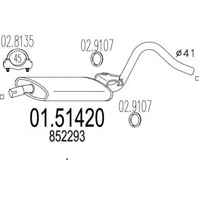 MTS 01.51420 Средний глушитель выхлопных газов для OPEL KADETT C (Опель Кадэтт c) MTS 01.51420 Средний глушитель выхлопных газов для OPEL KADETT C (Опель Кадэтт c)