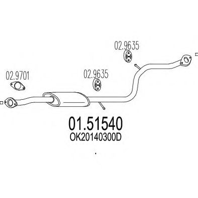 MTS 01.51540 Средний глушитель выхлопных газов для KIA MENTOR (Киа Мэнтор) MTS 01.51540 Средний глушитель выхлопных газов для KIA MENTOR (Киа Мэнтор)