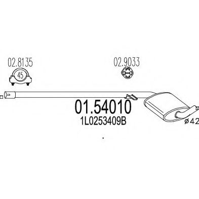 MTS 01.54010 Средний глушитель выхлопных газов для SEAT TOLEDO (Сеат Толэдо) MTS 01.54010 Средний глушитель выхлопных газов для SEAT TOLEDO (Сеат Толэдо)
