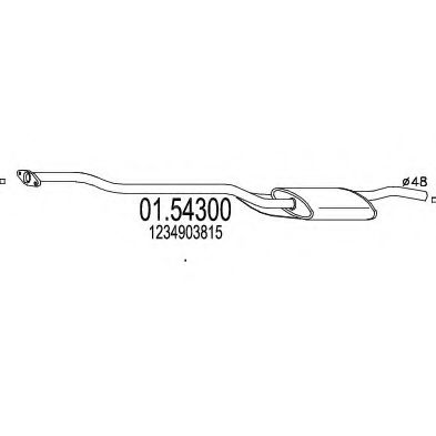 MTS 01.54300 Средний глушитель выхлопных газов для MERCEDESBENZ (Мерседес бенц) MTS 01.54300 Средний глушитель выхлопных газов для MERCEDESBENZ (Мерседес бенц)